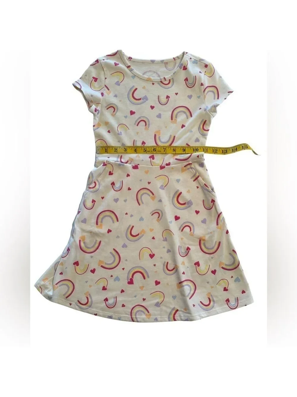 Wonder Nation Multicolor Rainbow Summer Play Dress GIRLS 6 - 6X Pockets NEW NWT